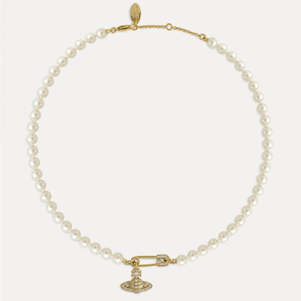 Nib Vivienne Westwood Gold & White Lucrece Pearl Necklace